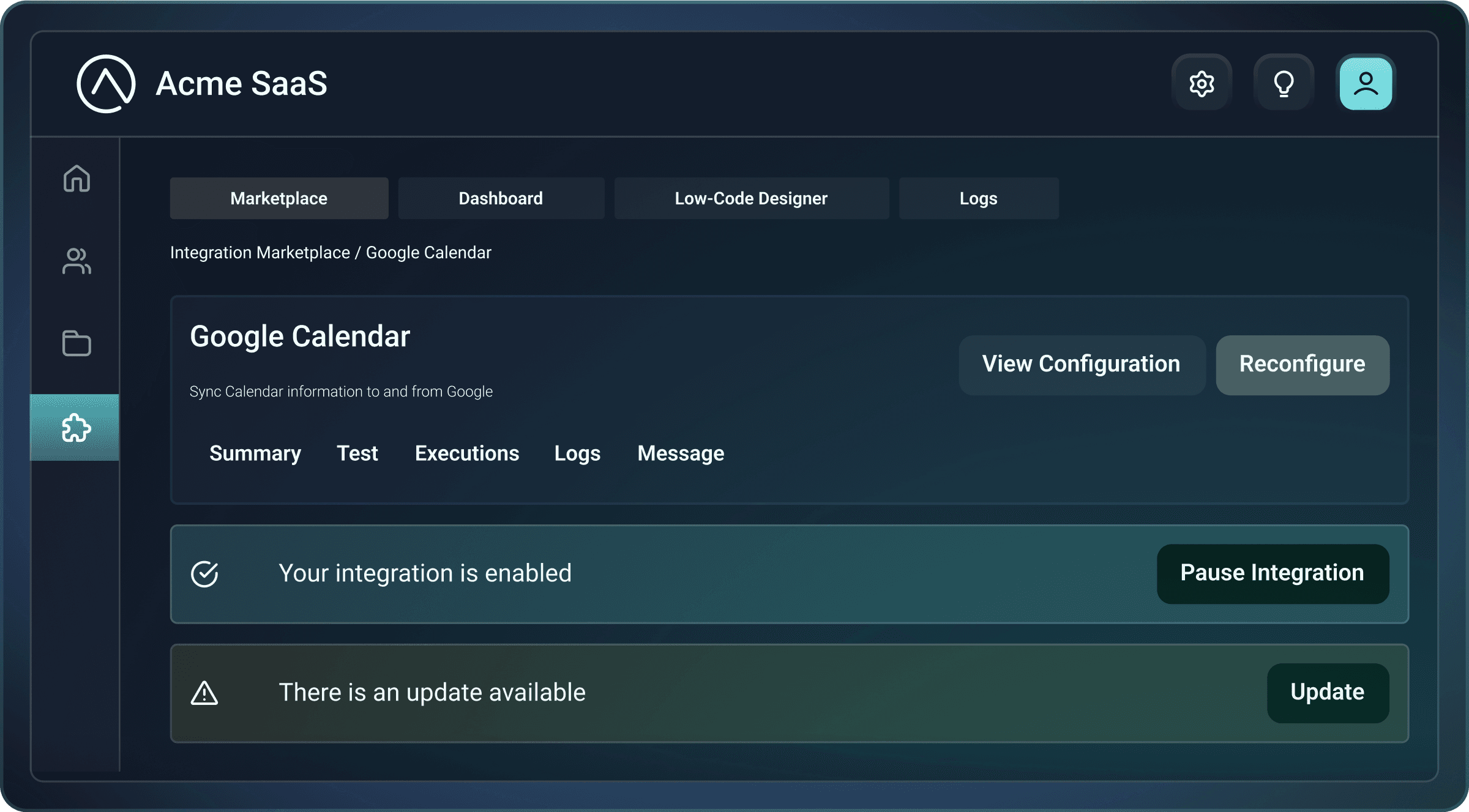 Custom, self-activating integrations